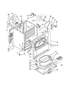 Cabinet Parts Diagram and Parts List for 7EWED1705YM1  Whirlpool Dryer