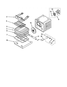Internal Oven Diagram and Parts List for KEBS107DBAL7  KitchenAid Wall Oven