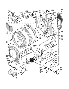 Bulkhead Parts Diagram and Parts List for BSG17CCANA0  Whirlpool Dryer