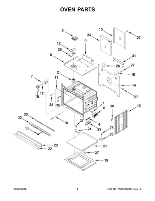 Oven Parts Diagram and Parts List for IBD350DS04  Whirlpool Wall Oven