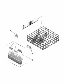 Lower Rack Parts Diagram and Parts List for IUD8010DS2  Whirlpool Dishwasher