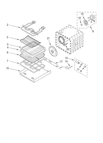 Internal Oven Diagram and Parts List for KEHC309JSS  KitchenAid Microwave Oven Combo