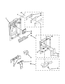Dispenser Parts Diagram and Parts List for KBSD606ESS00  KitchenAid Refrigerator