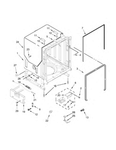 Tub And Frame Parts Diagram and Parts List for KDFE104DWH2  KitchenAid Dishwasher