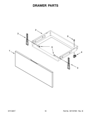06 - Drawer Parts Diagram and Parts List for WFE525S0HZ0  Whirlpool Range
