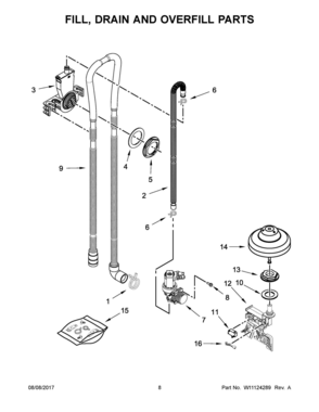 05 - FILL, DRAIN AND OVERFILL PARTS Diagram and Parts List for WDF560SAFB2  Whirlpool Dishwasher