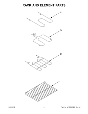 04 - RACK AND ELEMENT PARTS Diagram and Parts List for YMET8665XB02  Whirlpool Range