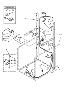 Dryer Support And Washer Harness Parts Diagram and Parts List for 11087842700  Kenmore Washer Dryer Combo