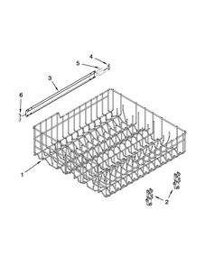 Upper Rack And Track Parts Diagram and Parts List for 66514319N410  Kenmore Dishwasher