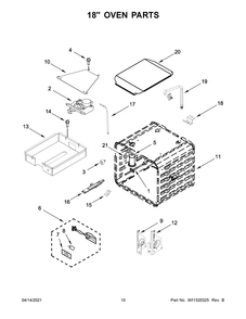 18 Inch Oven Parts Diagram and Parts List for KFGC558JIB02  Whirlpool Range
