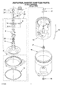 AGITATOR, BASKET AND TUB Diagram and Parts List for LSB6200KQ0  Whirlpool Washer