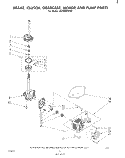 BRAKE, CLUTCH, GEARCASE, MOTOR AND PUMP Diagram and Parts List for LA7400XMW2  Whirlpool Washer
