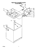 TOP AND CABINET, LIT/OPTIONAL Diagram and Parts List for LA5525XTW0  Whirlpool Washer