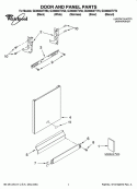 DOOR AND PANEL PARTS Diagram and Parts List for GU3600XTVS0  Whirlpool Dishwasher