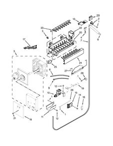 Icemaker Parts Diagram and Parts List for KSSC42FTS18  KitchenAid Refrigerator
