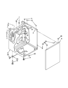 Washer Cabinet Parts Diagram and Parts List for 1108875279A  Kenmore Washer Dryer Combo