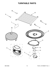 Turntable Parts Diagram and Parts List for KMHC319KPS0  Whirlpool Microwave Oven Combo