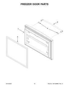 Freezer Door Parts Diagram and Parts List for KRFC302EBS03  Whirlpool Refrigerator
