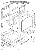 DOOR AND DRAWER PARTS Diagram and Parts List for KGRA806PSS01  KitchenAid Range