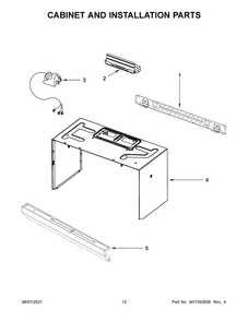 Cabinet And Installation Parts Diagram and Parts List for WMH31017HS8  Whirlpool Microwave