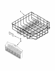 Lower Rack Parts Diagram and Parts List for 66513229N412  Kenmore Dishwasher