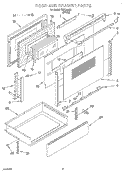 DOOR AND DRAWER Diagram and Parts List for RDP34502  Roper Range