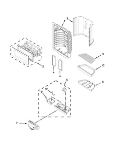 Dispenser Front Parts Diagram and Parts List for KFIV29PCMS01  KitchenAid Refrigerator