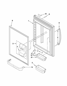 Refrigerator Door Parts Diagram and Parts List for 59669963012  Kenmore Refrigerator
