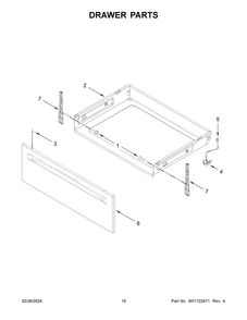 Drawer Parts Diagram and Parts List for WFES3330RB0  Whirlpool Range