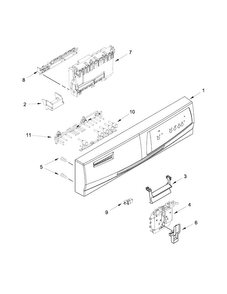 Control Panel And Latch Parts Diagram and Parts List for WDF310PAAS4  Whirlpool Dishwasher