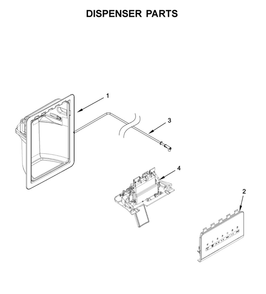 Dispenser Parts Diagram and Parts List for 10651754710  Kenmore Refrigerator