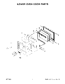 Lower Oven Door Parts Diagram and Parts List for KODE507EBS21  KitchenAid Wall Oven
