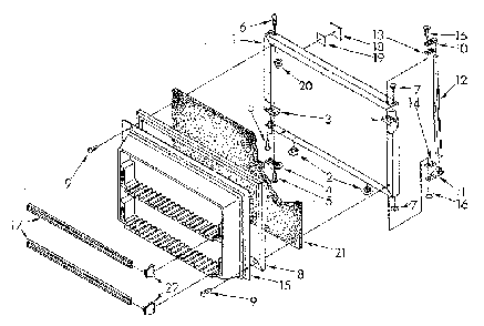 Freezer Door Diagram and Parts List for ET20AKXSN06  Whirlpool Refrigerator