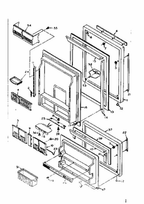 Refrigerator Door Parts Diagram and Parts List for 106U16GL  Kenmore Refrigerator