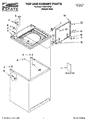TOP AND CABINET PARTS Diagram and Parts List for TAWS750PQ1  Estate Washer