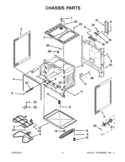 CHASSIS PARTS Diagram and Parts List for WFC130M0AB0  Whirlpool Range