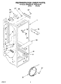 REFRIGERATOR LINER Diagram and Parts List for GD5NHGXLQ01  Whirlpool Refrigerator