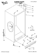 CABINET PARTS Diagram and Parts List for EV200FZRQ03  Whirlpool Freezer