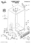 CABINET, LITERATURE Diagram and Parts List for GD22SFXHS05  Whirlpool Refrigerator