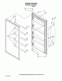 DOOR PARTS Diagram and Parts List for EV161NZTQ00  Whirlpool Freezer