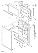 DOOR Diagram and Parts List for 3ET18GMXFW02  Whirlpool Refrigerator