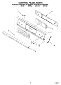 CONTROL PANEL PARTS Diagram and Parts List for GY398LXPB00  Whirlpool Range