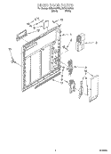 INNER DOOR Diagram and Parts List for RUD5750HB0  Roper Dishwasher