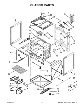 04 - CHASSIS PARTS Diagram and Parts List for YWFC310S0ES0  Whirlpool Range
