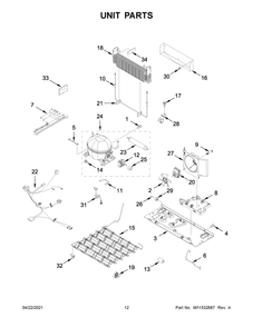 Unit Parts Diagram and Parts List for WRB329DMBB03  Whirlpool Refrigerator