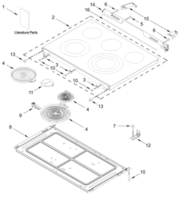 Cooktop Parts Diagram and Parts List for KSES330SPS0  Whirlpool Range