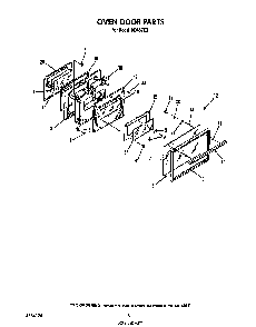 Oven Door Diagram and Parts List for N9457*3  Roper Range