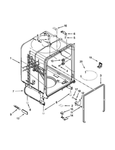 Tub And Frame Parts Diagram and Parts List for WDF120PAFT0  Whirlpool Dishwasher