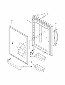 Refrigerator Door Parts Diagram and Parts List for 59669952012  Kenmore Refrigerator