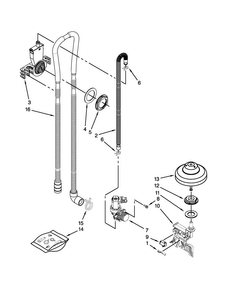 Fill, Drain And Overfill Parts Diagram and Parts List for KUDE48FXSP6  KitchenAid Dishwasher
